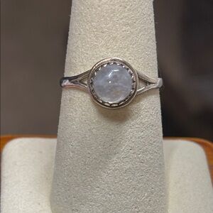 925 Genuine Rainbow Moonstone Ring Sterling Silver